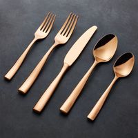 Ensemble de couverts en acier inoxydable doré, parfait pour améliorer l'esthétique de la cuisine et les présentations de table partout