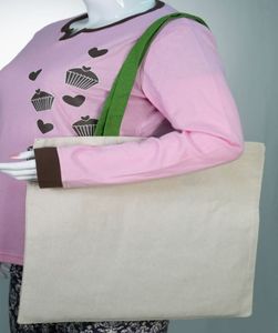 Sacs fourre-tout promotionnels en coton biologique léger, écologiques, recyclés, avec fermeture éclair et bouton, style tendance pour la vente en gros - Product Image 4