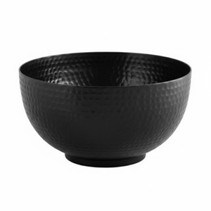 Bol de service pour fruits tendance, bol rond en métal martelé noir, décoration de table pour mariage et hôtel - Product Image 1