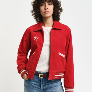 Chaquetas universitarias cortas y cortas con cremallera para mujer para estilo navideño y de Año Nuevo con logotipos y colores personalizados - Product Image 3