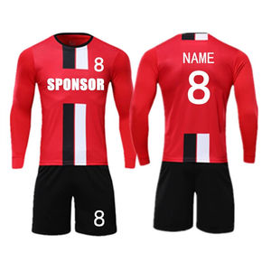 Conjunto de camiseta de fútbol de manga larga para niños y adultos, Kit de fútbol para niños y niñas, traje de entrenamiento, uniforme de fútbol personalizado - Product Image 1