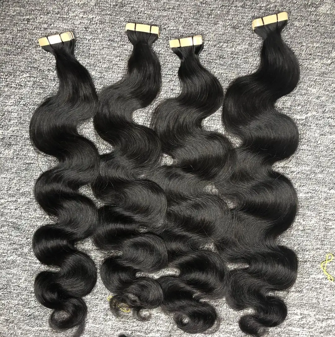 Bande de couleur noire naturelle de vague de corps vierge humaine crue vietnamienne de qualité supérieure dans les extensions de cheveux faisceaux de cheveux humains bruts