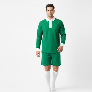 ชุดยูนิฟอร์มรักบี้ชาย ชุดกีฬาทีมแบบกำหนดเอง โรงงาน OEM ออกแบบโลโก้ตามสั่ง ทนทาน โพลีเอสเตอร์ 100% ระบายอากาศได้ดี แห้งเร็ว - Product Image 6