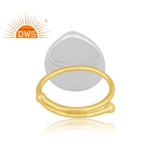 Último diseño hecho a mano, anillo abstracto chapado en oro, joyería fina Demi para mujer, regalo para su delicada colección - Product Image 4