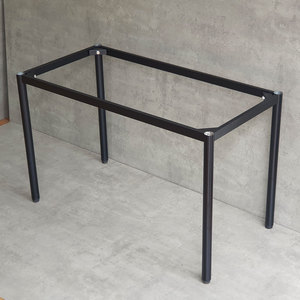 OMA I System 120x60cm Industrial Dining Table with Steel Assembly Legs <b>Powder</b> Coated HCOM002-<b>Cast</b> Iron and Aluminium - Product Image 2
