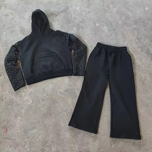 Chándal de diamantes de imitación informal para todos los días de algodón para chándal básico de diamantes de imitación unisex con pantalones para correr - Product Image 2