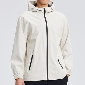 Veste imperméable pour homme, veste softshell de travail, veste de randonnée légère pour l'extérieur, manteau avec capuche et poches zippées - Product Image 3