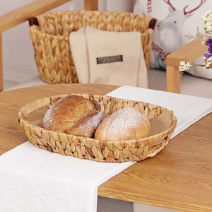 Vietnam Set 3 Water Hyacinth Oval Dining <b>Tray</b> with Handles Bread Fruit Food <b>Tray</b> Basket Bathroom Seagrass Serving <b>Trays</b> <b>Table</b> - Product Image 3