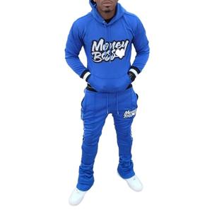 Nuevo diseño bordado apilado hombres Flare chándal acampanado chándal apilado chándal hombres ropa de calle - Product Image 6