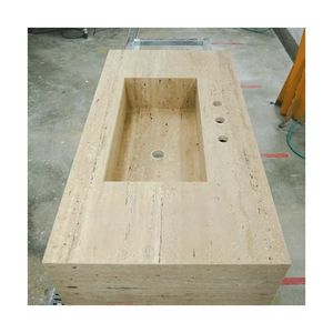 Умывальник из натурального бежевого камня - Product Image 1