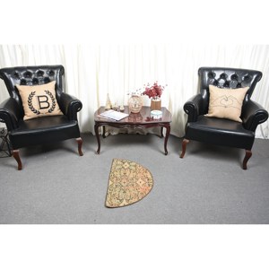 Tapis en laine Patchwork vert beige classique 2.5 X 1.5ft tapis rectangulaires turcs faits à la main pour adolescent vivant en latex pour couloir chambre à coucher - Product Image 3