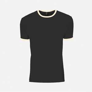 T-shirt à manches courtes unisexe en coton 100% avec bordure contrastée, tricoté, anti-froissement, coupe ample, logos personnalisés, équipes, marques d'entreprise - Product Image 4