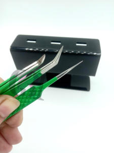 แหนบต่อขนตาสแตนเลสปลายเงินเคลือบผงขึ้นฉ่ายอุปกรณ์เสริมความงาม - Product Image 2
