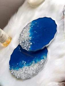 Dessous de verre de tranche d'agate violette bords dorés conception de guérison caboteur en pierre décor à la maison cristal tasse à thé plateau décoratif sous-verre de pierres précieuses - Product Image 5