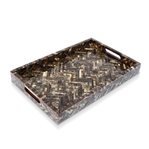 Bandeja Decorativa Premium con Incrustaciones de Hueso para Servir y Exhibir - Product Image 1