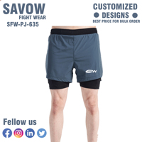 Shorts de sport 2-en-1 pour hommes à taille haute avec cordon de serrage, doublure de compression intégrée, anti-humidité et motif avant