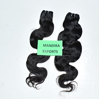 Extensiones de Cabello Humano Remy Virgen Crudo Sin Procesar de la India, Ondulado Natural, Doble Trama a Máquina, Alineación de Cutícula, Voluminoso