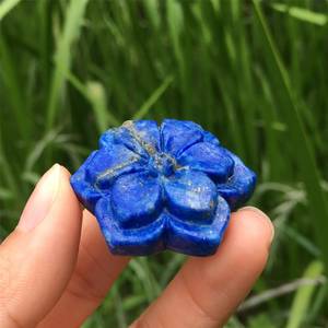 Flor de lapislázuli natural tallada a mano piedra preciosa flor escultura curación decoración diseño energía espiritual piedra de lujo - Product Image 4