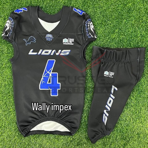 2024年 大人用 アメリカンフットボール ユニフォームセット プラスサイズ 通気性 タックルツイル カラフル 半袖 カスタムメイド 高品質 - Product Image 1