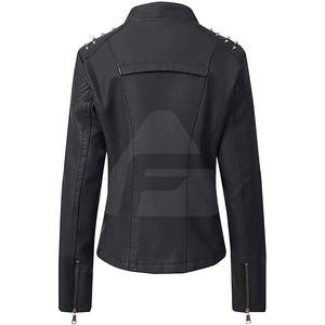 Chaquetas de cuero genuino para mujer, nuevo diseño elegante, chaqueta de cuero - Product Image 3