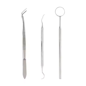 ชุดเครื่องมือทันตกรรมสำหรับนักเรียน3ชิ้นชุดตรวจสอบพื้นฐานแหนบปากกระจกเครื่องมือผ่าตัดแบบแมนนวลเกรดทางการแพทย์ทำจากเหล็กเกรด A + - Product Image 2