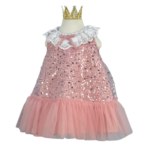 Vestido de Fiesta Personalizable ODM/OEM para Niñas de 1 a 10 Años, Estilo Casual, Maxi, con Lentejuelas y Encaje, Ecológico, de Alta Calidad, Simple y Único - Product Image 1