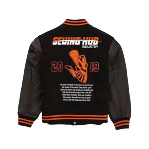 Vente chaude en cuir à manches Varsity Jacket Impression personnalisée Broderie Patch Baseball Letterman véritable Varsity jacket pour hommes - Product Image 2