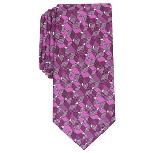 Cravatta Classica da Uomo Alfani, Motivo Geometrico Rosa, Taglia Unica, Slim, in Lana Jacquard, Design Floreale, Animale, a Righe o a Pois, Ideale per Regali - Product Image 1