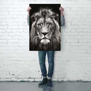 Affiche de portrait de lion de Christian Meermann, design minimaliste noir et blanc, matériau papier - Product Image 3