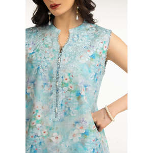 Traje de Verano de 3 Piezas con Estampado Cambric y Detalles Bordados IPSTD-77177 - Product Image 6