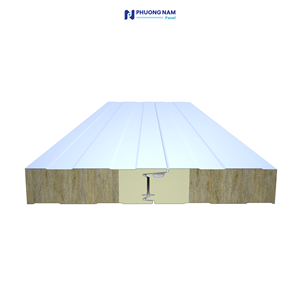 Panneau sandwich en laine de roche PU à bordure haute résistance au feu Solution murale pour les bâtiments industriels d'entrepôts et d'usines 50 mm - Product Image 1