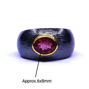 Anillo de turmalina chapada en oro de Plata de Ley 925 - Product Image 2