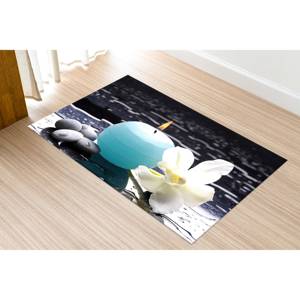 Modern Printed Rug with Massage Stones and <b>Candle</b> Design,With Pile Soft Rug - Product Image 3