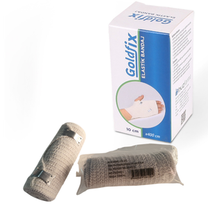 Bandage de compression élastique médical professionnel 10 cm x 4 m, gaze pour pansement et soutien articulaire - Product Image 1