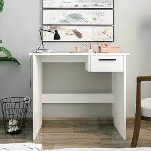 新款优雅古尼学习桌白色高雅木质书桌电脑桌带橱柜人体工程学简易学习室家具