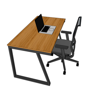 BFTB2005 Minimalist Design Trapez Bamboo II <b>Desk</b> 140x70cm with Assembled Metal Legs - Product Image 5