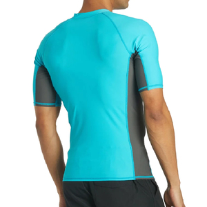 High Quality <b>Men's</b> Slim Fit Rash Guard <b>Swimming</b> <b>Top</b> Short Sleeve Quick Dry Eco-Friendly - Product Image 4