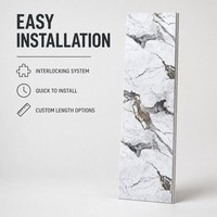 Panneau mural en PVC marbré gris veiné blanc, imperméable, revêtement décoratif intérieur