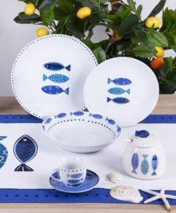 Excelsa Italian Design Porcelain Decorative Dinnerware 18 Pcs | Plates | Mediterranean Style | Reusable | Microwave Safe | - Product Image 4