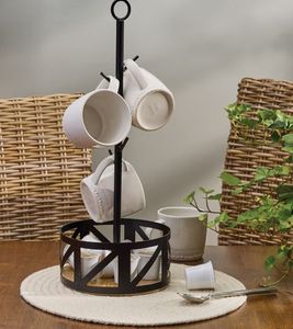 Porte-tasse moderne en métal unique avec design fait à la main ajoutant un charme rustique et un attrait vintage aux conceptions de cuisine contemporaines - Product Image 4