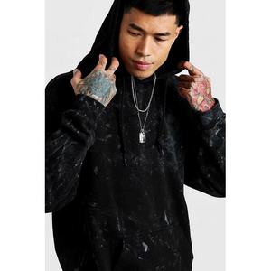 Sudaderas con Capucha Personalizadas con Logotipo, Resistentes al Viento, Lavadas al Ácido, 100% Algodón, Forro Polar Transpirable, Gruesas, para Hombre - Product Image 4