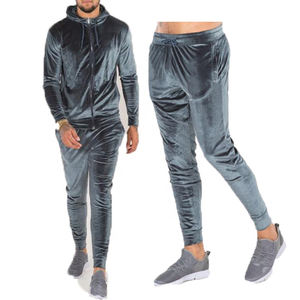 Customize Velour Tracksuit Best Quality Breathable <b>Velvet</b> Sweatsuit Crop Top Hoodie and <b>Joggers</b> Sets for <b>Women</b> - Product Image 4