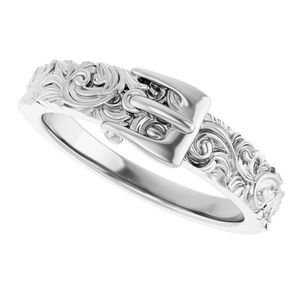 Stuller 14KW Belt Buckle <b>Ring</b> 57995:103P Gift for Occasion - Product Image 5