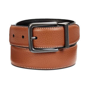 Cinturón de Cuero Vacuno Reversible Perry Ellis para Hombre, de Alta Calidad, con Logotipo Personalizado, Casual y Formal, Talla 42, Longitud Personalizada - Product Image 1