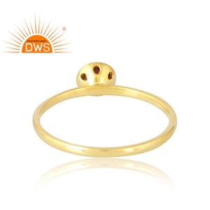 แหวนพลอยโกเมนธรรมชาติชุบทอง18K 925เงินสเตอร์ลิงสำหรับผู้ผลิตเครื่องประดับแบบละเอียด - Product Image 2