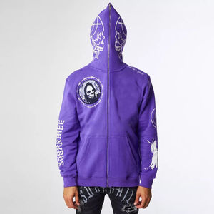 Fabricants d'usine, sweats à capuche avec fermeture éclair pour hommes, sweats à capuche avec fermeture éclair, vêtements streetwear lourds, logo personnalisé, impression bouffante 3D, capuche pour hommes - Product Image 1