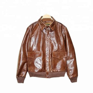 บอมเบอร์แจ็คเก็ตหนังวัวแท้สำหรับผู้ชาย, แจ็คเก็ตหนังวัวแท้คอตั้ง - Product Image 2