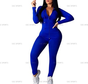 Women 2 Piece Outfits Hoodie Long Sleeve Zip up Jackets and Long <b>Pants</b> Tracksuit Sets High Quality Track Suit with Customization - Product Image 3