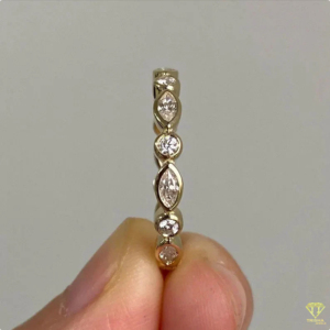 Anillo DE BODA Marquesa Moissanite, anillo de eternidad sólido, regalo de joyería apilable delicado para ella, anillo de novia elegante - Product Image 5