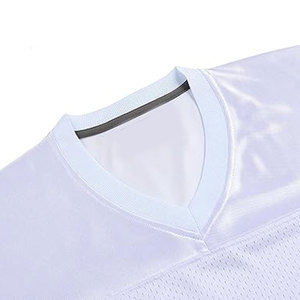 Camiseta de Fútbol Americano Unisex Blanca con Cuello en V, Manga Corta, Transpirable, 100% Poliéster, Ajustada, Personalizable con Nombre de Equipo - Product Image 4